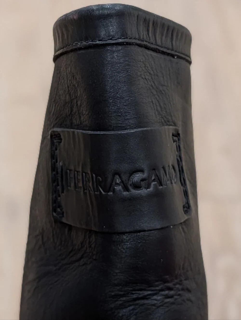 Men's Black Leather Pull-On Boots